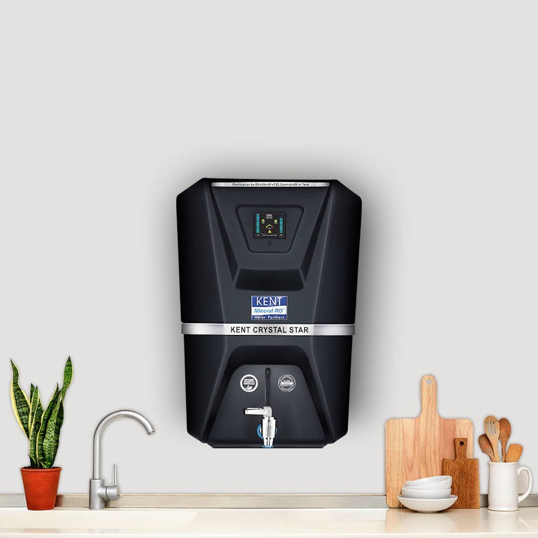 Aquaguard domestic RO water purifier installed on wall